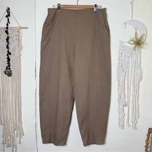 [tailored] Eileen Fisher barrel leg tan pants